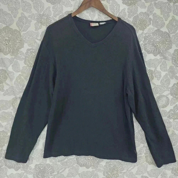 Levi's Red tab Thermal V neck Men's Sweater‎ Size L 9789 - Picture 1 of 8